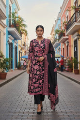 Pure Cotton Printed Unstitched Suit with Crochet Lacing and Mul Cotton Dupatta