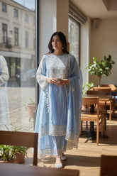Soft Mul Cotton Crochet & Mirror Work Unstitched Suit Set