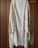 Soft Cotton Digital Print Suit with Daman Lacing & Pearl Highlights