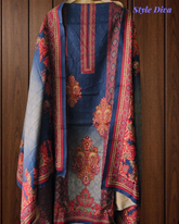 Winter Wear- Elegant Winter Pashmina Suit with Rich Digital Prints(black)