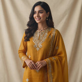 Premium Mul Chanderi Party Wear Un-Stiyched Suit with All-Over Pita Work