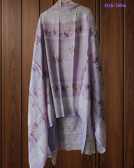 Soft Cotton Digital Print Suit with Daman Lacing & Pearl Highlights