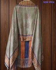 SD1241 - Crepe Unstitched Suit with Mirror Highlighting, Digital Printed Kurta & Matching Border Dupatta