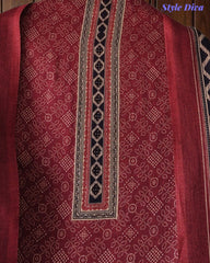 SD1236 - Winter Wear-Pashmina Unstitched Suit with Floral Digital Print, Highlighted Kurta and  Matching Dupatta