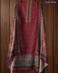 SD1236 - Winter Wear-Pashmina Unstitched Suit with Floral Digital Print, Highlighted Kurta and  Matching Dupatta