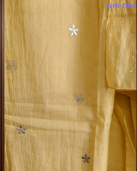 Pure Mul Chanderi Embroidered Un-Stitched Suit with Mukesh Dupatta