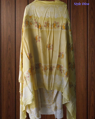 Soft Cotton Digital Print Suit with Daman Lacing & Pearl Highlights