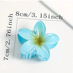 Hawaiian Flower Hair Claw Clips, Plumeria Design,Glossy Finish ,  Multicolour