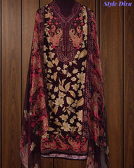Cotton Digital Printed Unstitched Suit with Chiffon Dupatta With High-Lighting Work