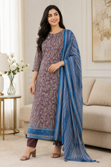 Cotton Maheshwari Digital Print Un-Stitched Suit with Maheshwari Dupatta