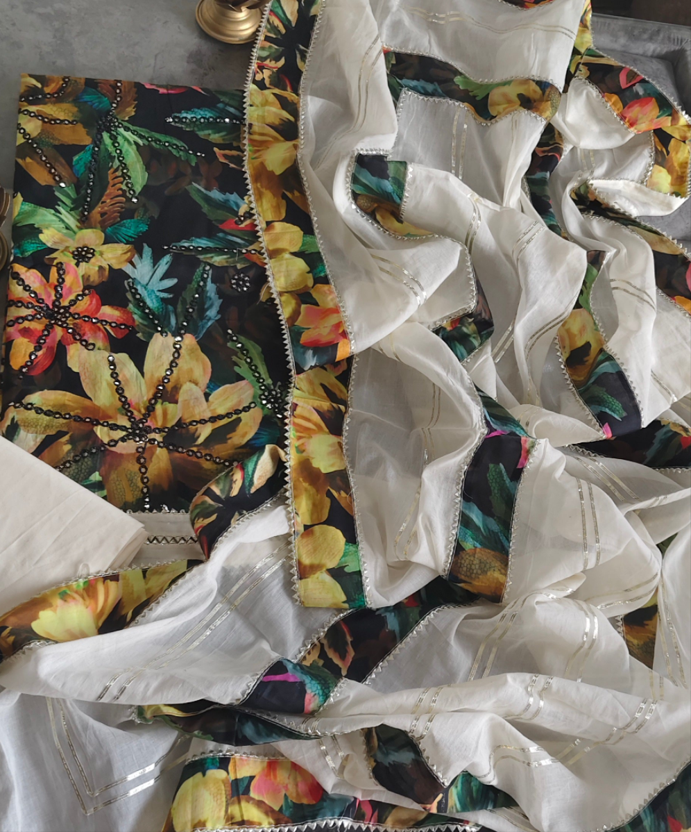 Pakistani PURE Cotton false mirror  UNSTITCHED SUIT