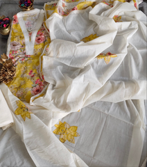 Pakistani PURE Cotton crochia lacing   UNSTITCHED SUIT
