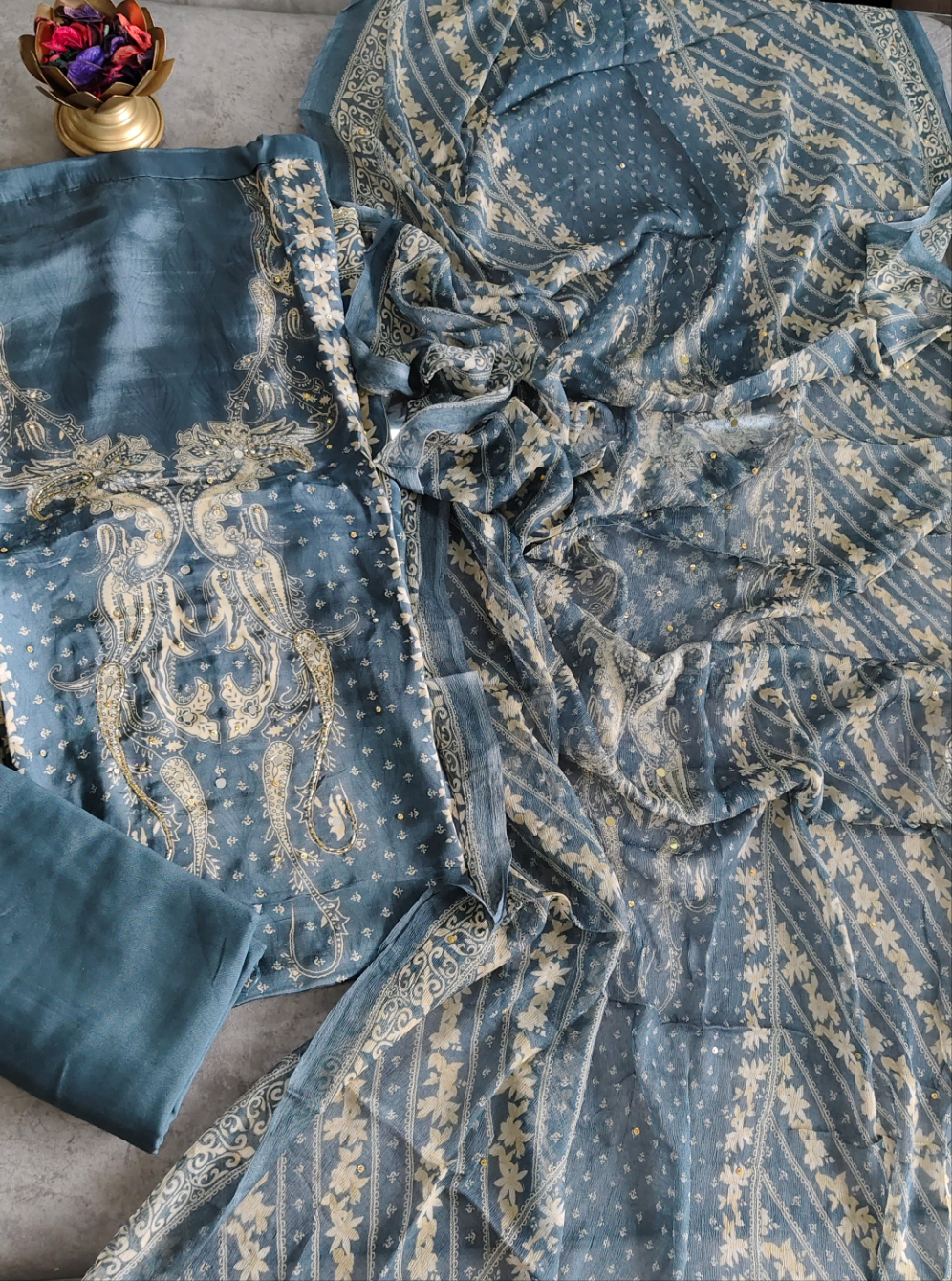 Crepe Digital Print Unstitched Suit