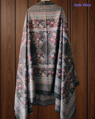 (OLIVE)Winter Wear- Premium Pashmina Kurta Set with Digital Prints & All-Over Embroidery