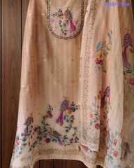 Elegant Kota Digital Print Suit with Highlighting Knot Work