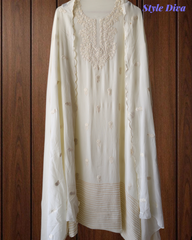 Premium Georgette Lucknowi Embroidery Unstitched Suit