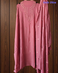 Premium Georgette Lucknowi Embroidery Unstitched Suit