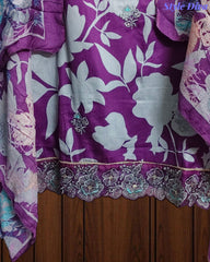 Cotton Printed Daman Embroidery Unstitched Suit Set