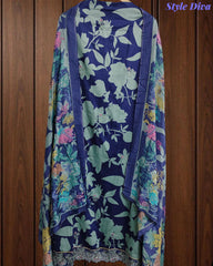 Cotton Printed Daman Embroidery Unstitched Suit Set