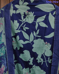 Cotton Printed Daman Embroidery Unstitched Suit Set