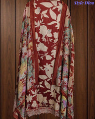 Cotton Printed Daman Embroidery Unstitched Suit Set