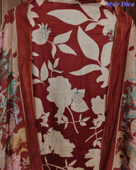 Cotton Printed Daman Embroidery Unstitched Suit Set