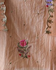 Mul Cotton Pita Work Unstitched Suit with embroidery n Elegant Dupatta )