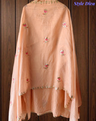 Mul Cotton Pita Work Unstitched Suit with embroidery n Elegant Dupatta )