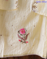 Mul Cotton Pita Work Unstitched Suit with embroidery n Elegant Dupatta