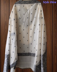 Pure Cotton Weaving Embroidery Unstitched Suit with Coordinated Dupatta