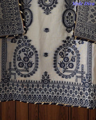 Pure Cotton Weaving Embroidery Unstitched Suit with Coordinated Dupatta