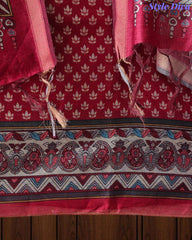 Cotton Maheshwari Digital Print Unstitched Suit with Banarasi Border Dupatta