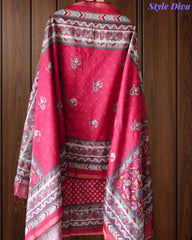 Cotton Maheshwari Digital Print Unstitched Suit with Banarasi Border Dupatta