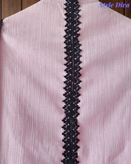 Elegant Crush Mul Hand Work Unstitched Suit With Designer Dupatta