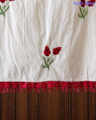 Pure Cotton Embroidered Unstitched Suit with Crochet Lacing | 3 Pc Set