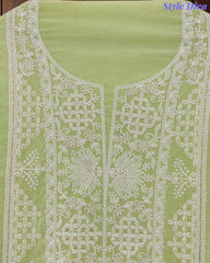 Mul Cotton Lucknowi Embroidered Un-Stitched Suit with Embroidered Dupatta