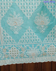 Mul Cotton Lucknowi Embroidered Un-Stitched Suit with Embroidered Dupatta
