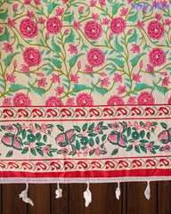 Cotton Digital Print Un-Stitched Suit with Crochet Lacing & Mul Cotton Dupatta