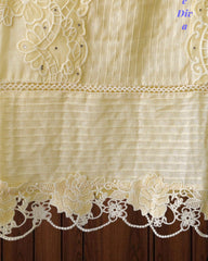 -Cotton Khadi Pakistani Style Semi-Stitched Suit with Crochet LacingWork