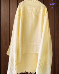 -Cotton Khadi Pakistani Style Semi-Stitched Suit with Crochet LacingWork