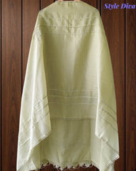 Cotton Khadi Pakistani Style Semi-Stitched Suit with Crochet Lacing Work