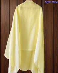 -Cotton Khadi Pakistani Style Semi-Stitched Suit with Crochet Lacing & Faux Mirror Work