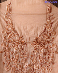 Mul Cotton Cross-Stitch Embroidered Unstitched Suit with Embroidered Dupatta