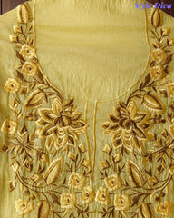 Mul Cotton Cross-Stitch Embroidered Unstitched Suit with Embroidered Dupatta