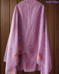 Mul Cotton Cross-Stitch Embroidered Unstitched Suit with Embroidered Dupatta
