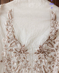 Mul Cotton Cross-Stitch Embroidered Unstitched Suit with Embroidered Dupatta
