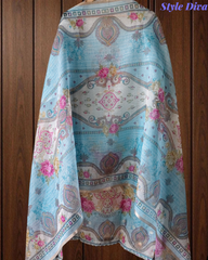 Kota Digital Printed Unstitched Suit with Pearl Highlighting and Printed Dupatta