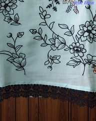 Mul Cotton Thread Embroidered Unstitched Suit with Scalloped Embroidered Dupatta