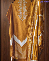 Cotton Digital Print Zari Embroidery Unstitched Suit with Mul Cotton Dupatta