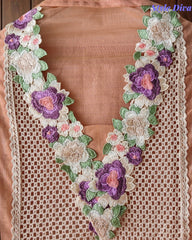 Jamdani Cotton Crochet Lace & 3D Floral Unstitched Suit with Jamdani Dupatta